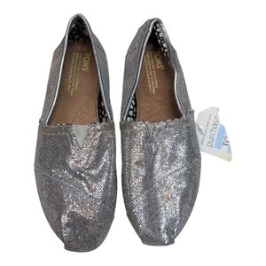 TOMS Women's Shimmering Silver Loafers